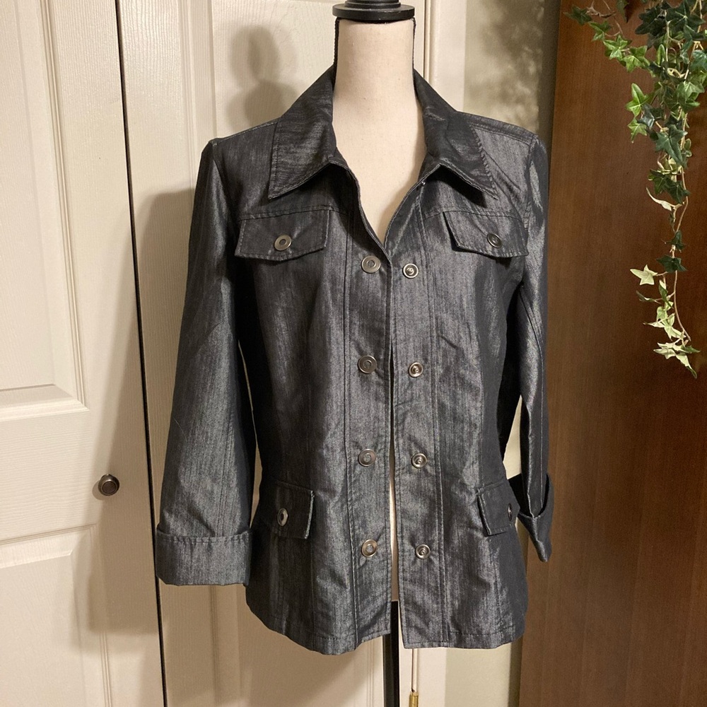Westbound shiny dark light weight denim jacket size ‘medium - Picture 2 of 8